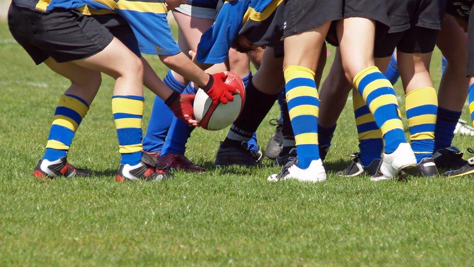 School rugby scrum