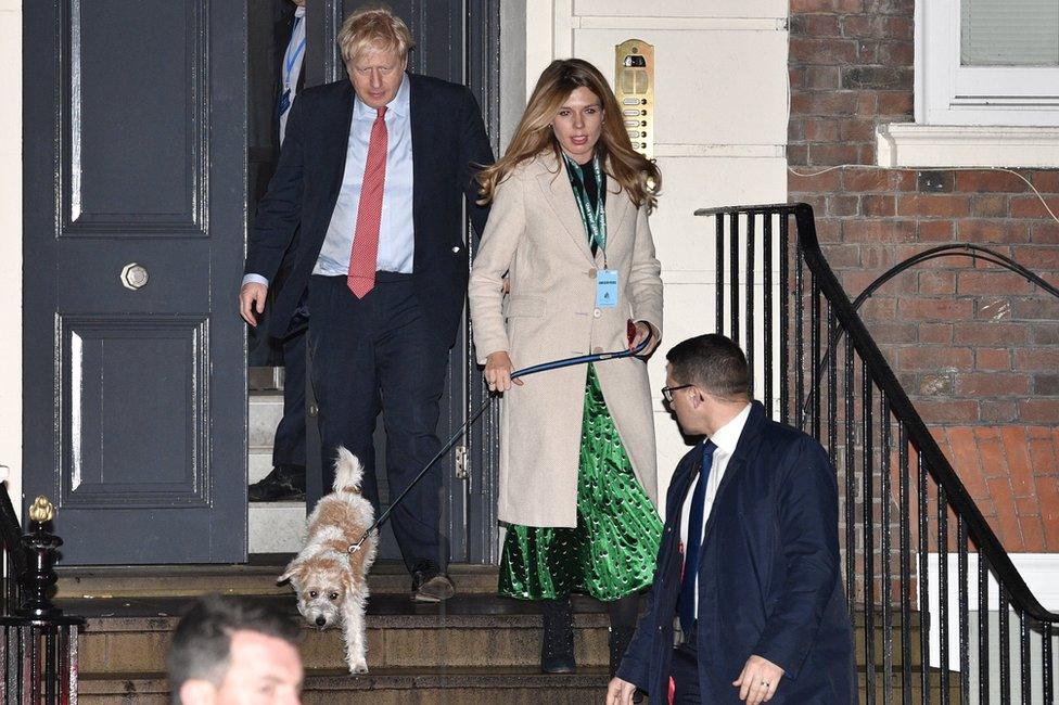 Boris Johnson, Carrie Symonds and their dog