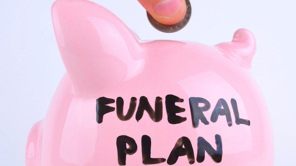 Funeral plan on piggy bank