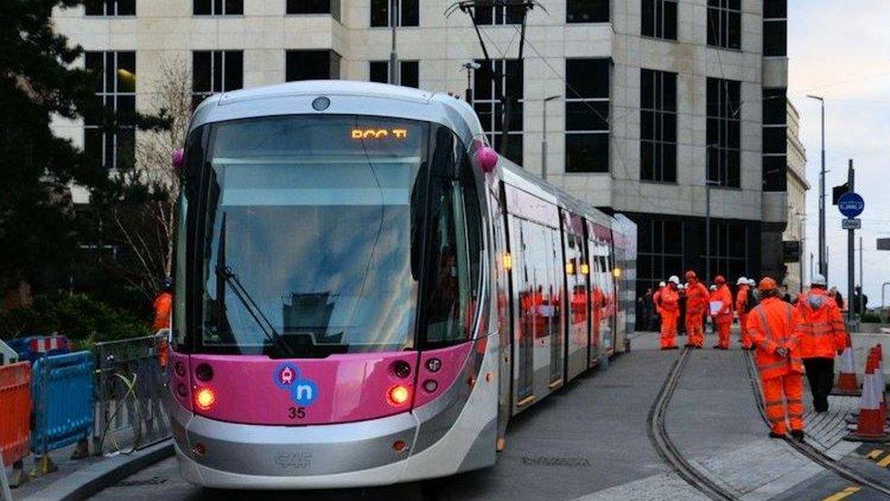 Trams being tested