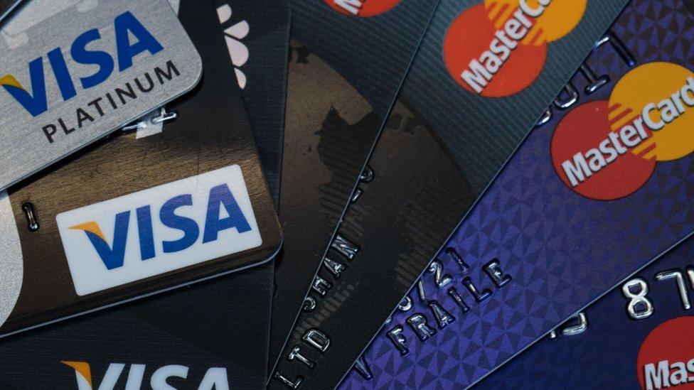 visa and mastercards