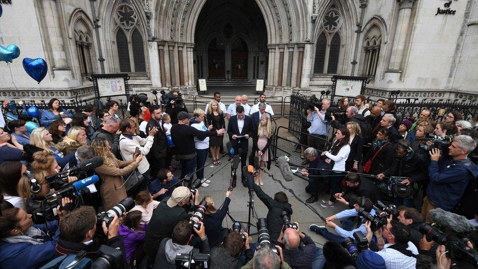 Media outside the High Court