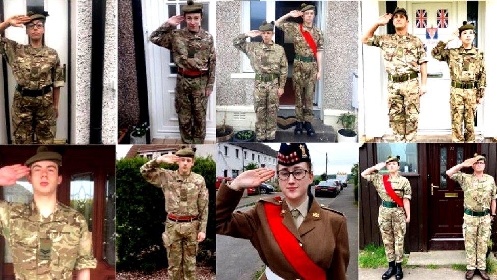 Cadets from the Annan detachment perform salute