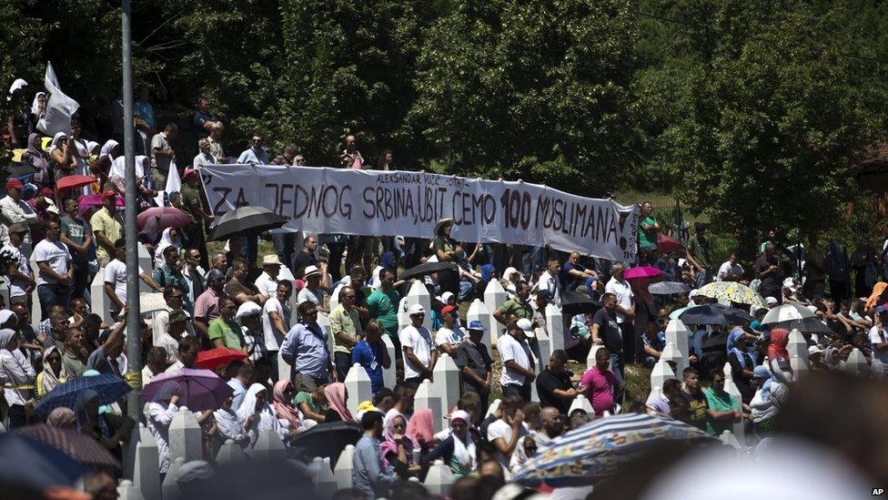 Crowd at Srebrenica ceremony. 11 July 2015