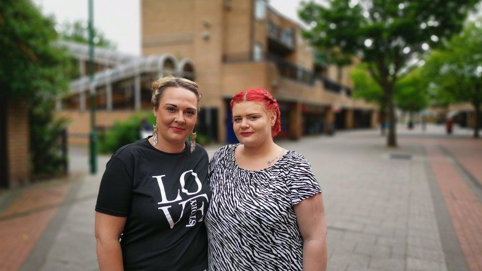 Two women on a Nottingham high street