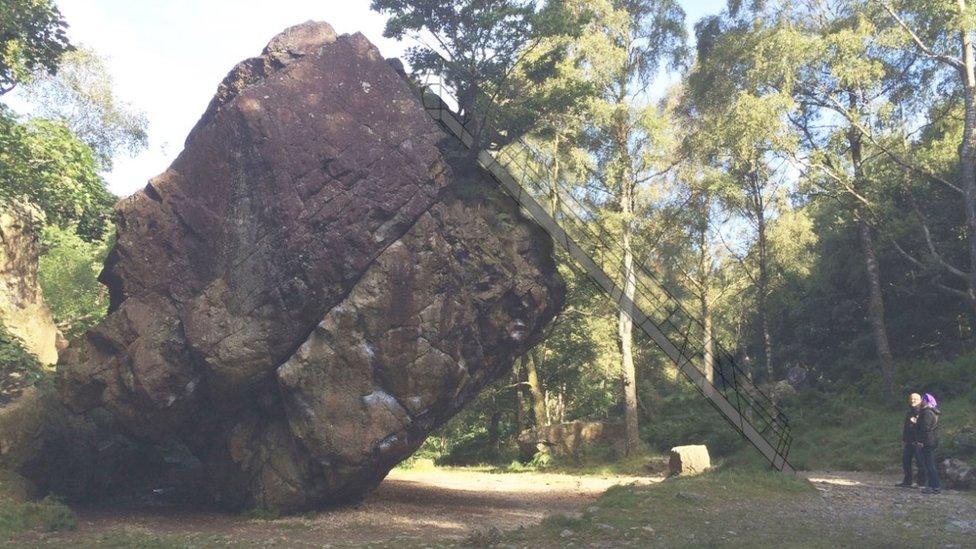 Artist's impression of new ladder on the rock