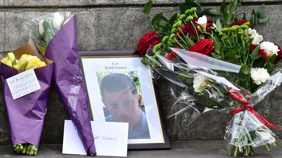 Flowers laid in tribute to those injured and killed