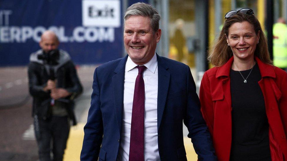 Sir Keir Starmer and his wife Victoria in Liverpool ahead of the Labour Party conference