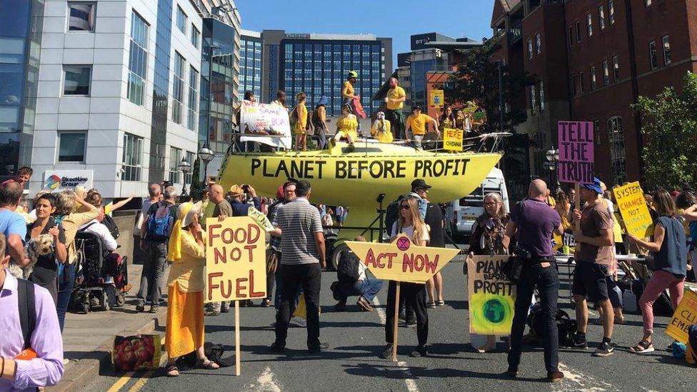 Protesters in Leeds