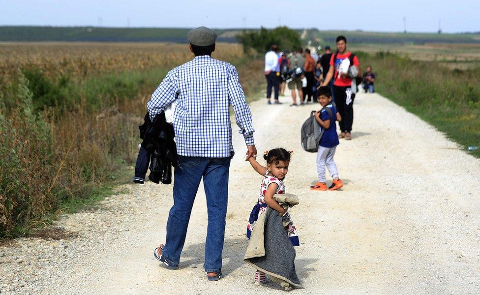 Migrants from Syria, Pakistan and Afghanistan arrive in Croatia, 16 September