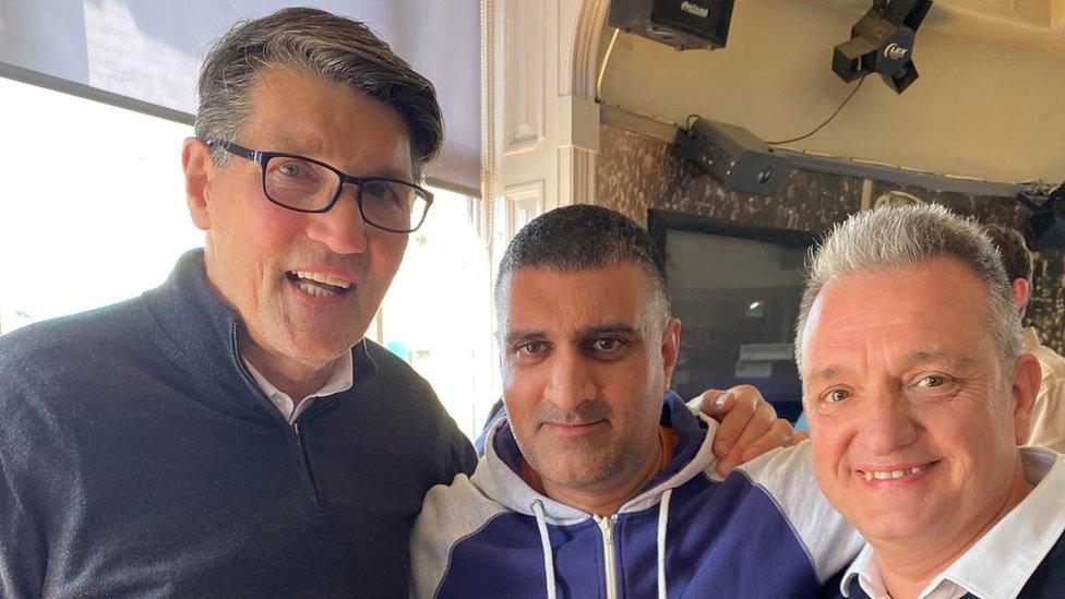 Tariq Khan with Mick Harford and Gary sweet