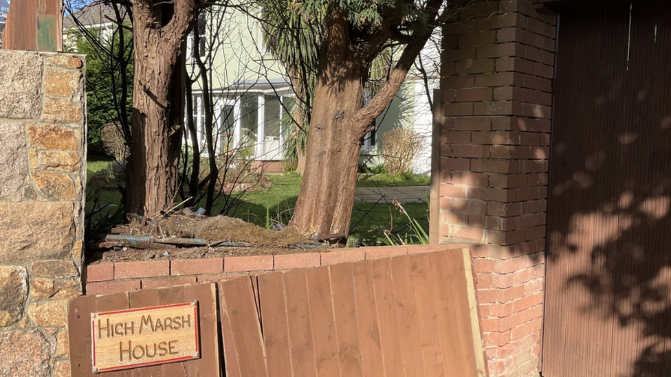 Close up of High Marsh House gate