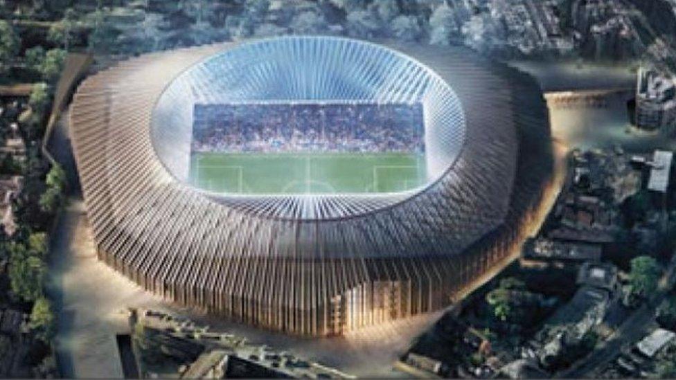 Artists impression of the new Stamfrod Bridge ground