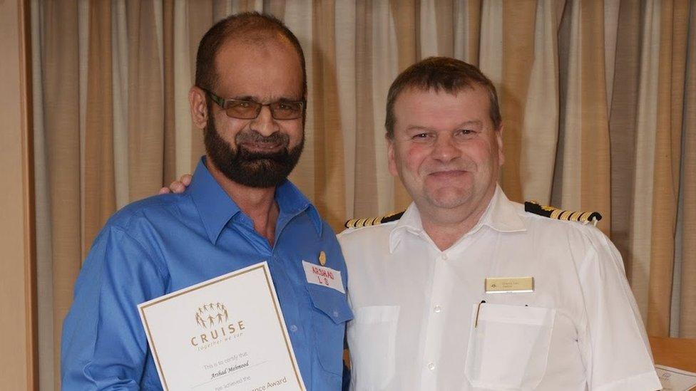 Arshad Mehmood (left) with Ventura captain Charlie Carr