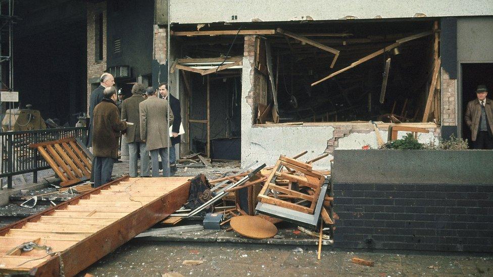 Scene of the devastation after an IRA attack on the Mulberry Bush pub on November 21st 1974