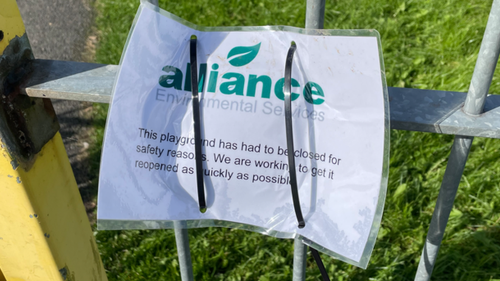 Playground closed sign