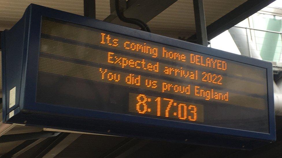 A sign at Nottingham railway station