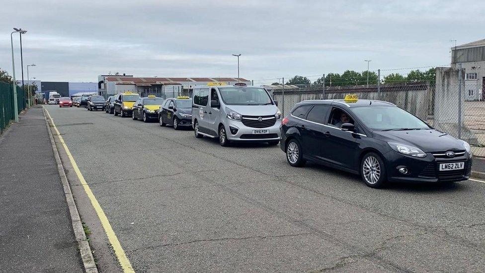 Convoy of taxi drivers