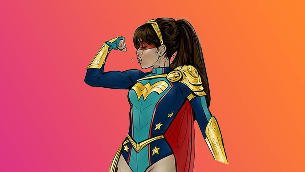 Comic-drawing-of-Wonder-Girl.