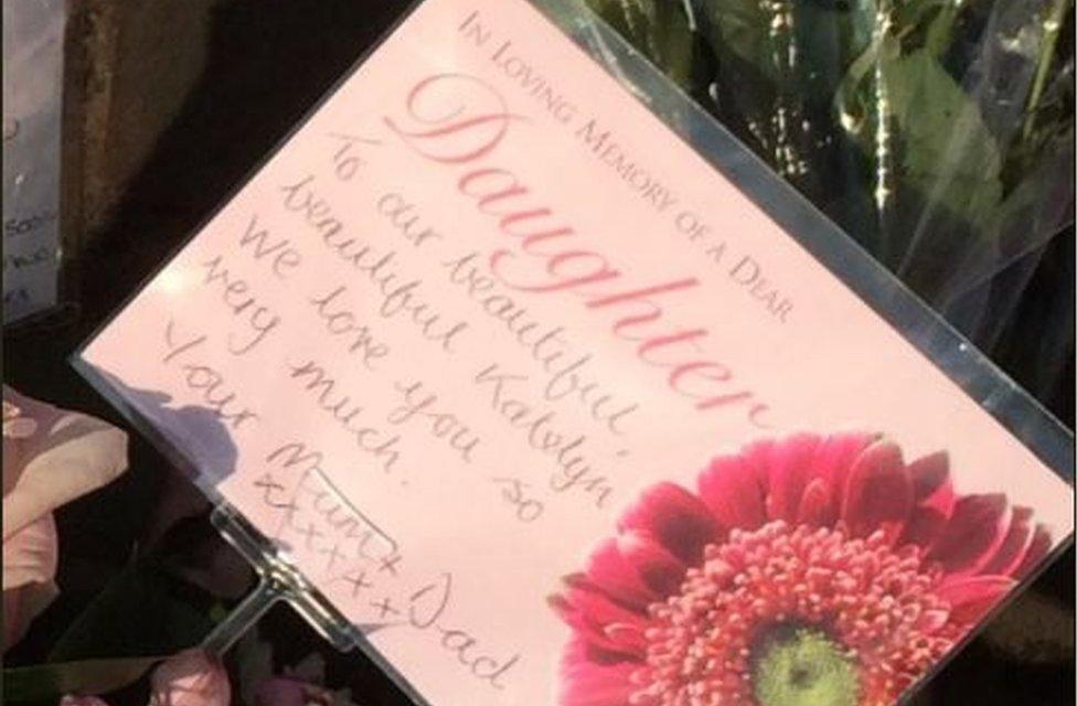 Floral tribute to Katelyn Dawson