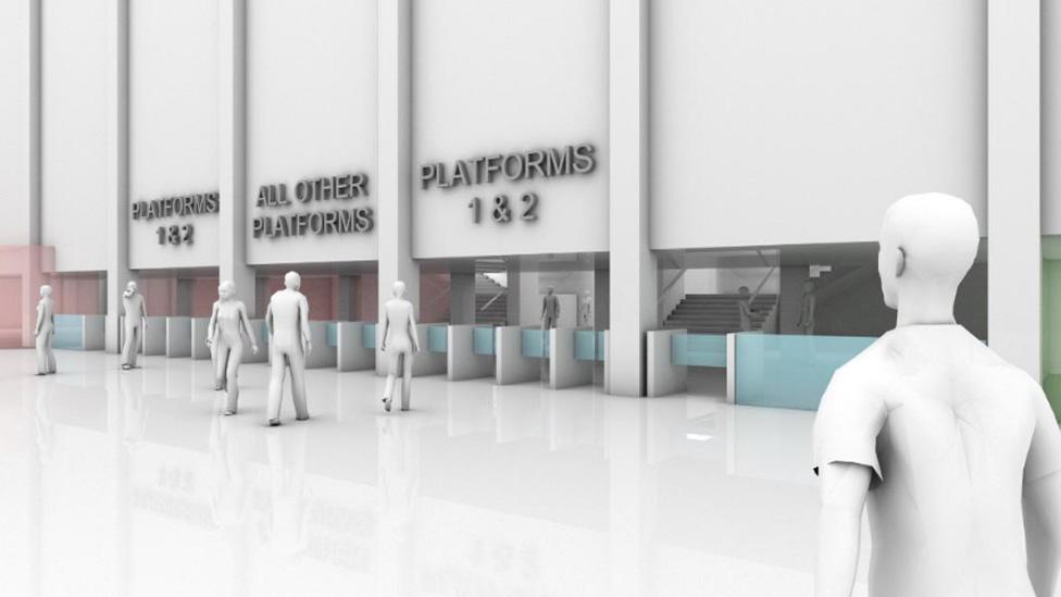 Platforms 1 and 2 would have direct entrances under the new concept