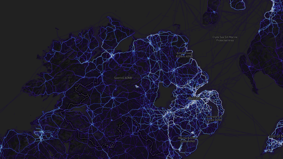 Strava activity heat map