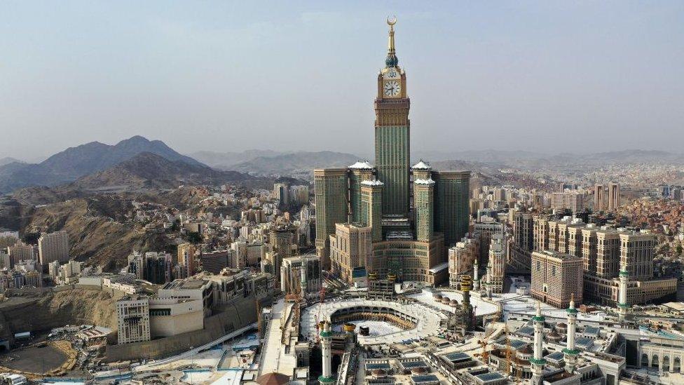 An aerial view of the holy city of Mecca