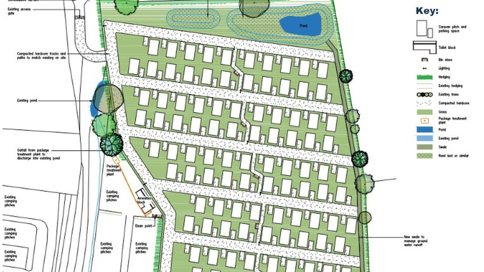 A diagram showing plans for The Moorhouse Campsite