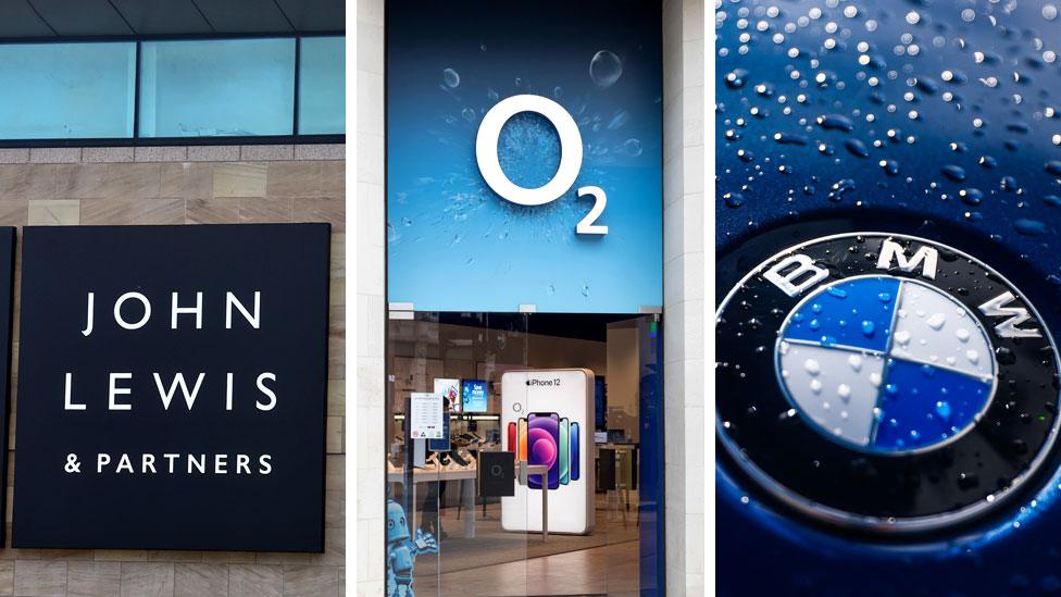 John Lewis, O2 and BMW