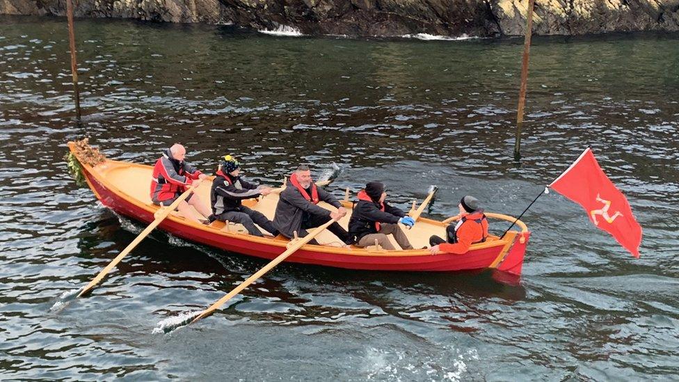 The Teeval Skiff on the water