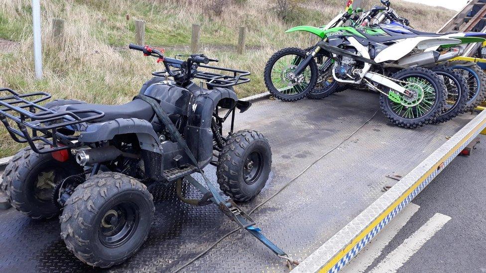 Seized off-road bikes