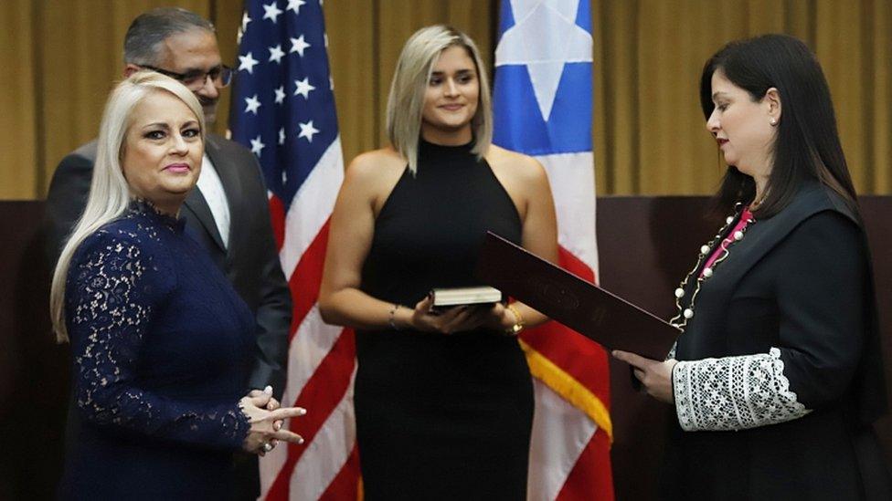 Wanda Vázquez is sworn in as governor. 7 Aug 2019