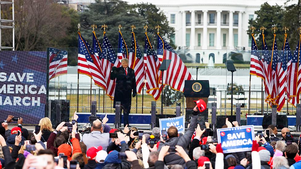 President Donald Trump arrives at the "Stop The Steal" Rally in Washington, DC - January 06, 2021