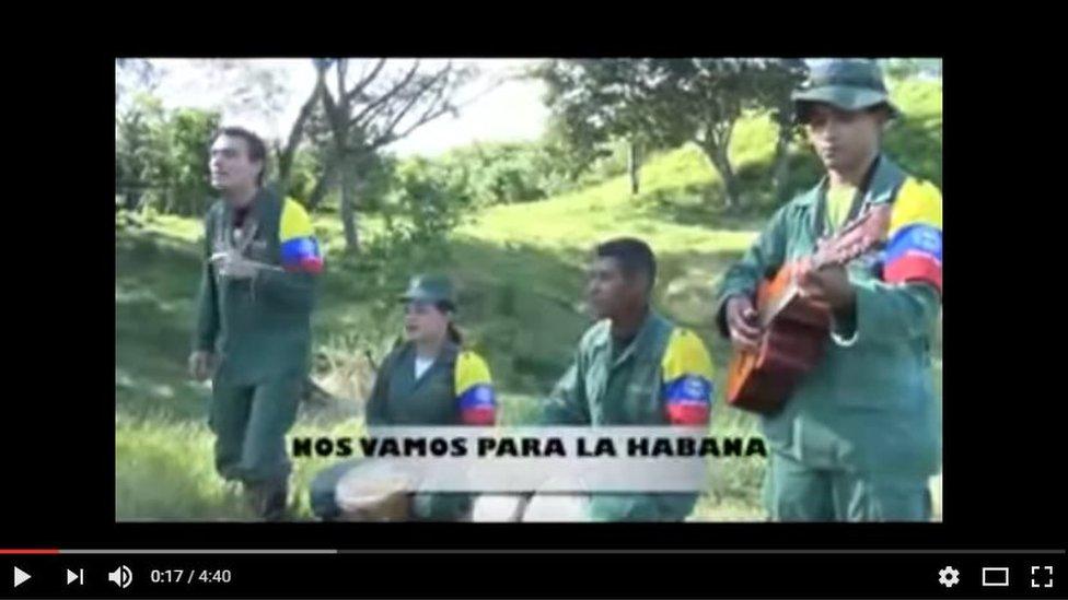 Farc members feature in a rap video