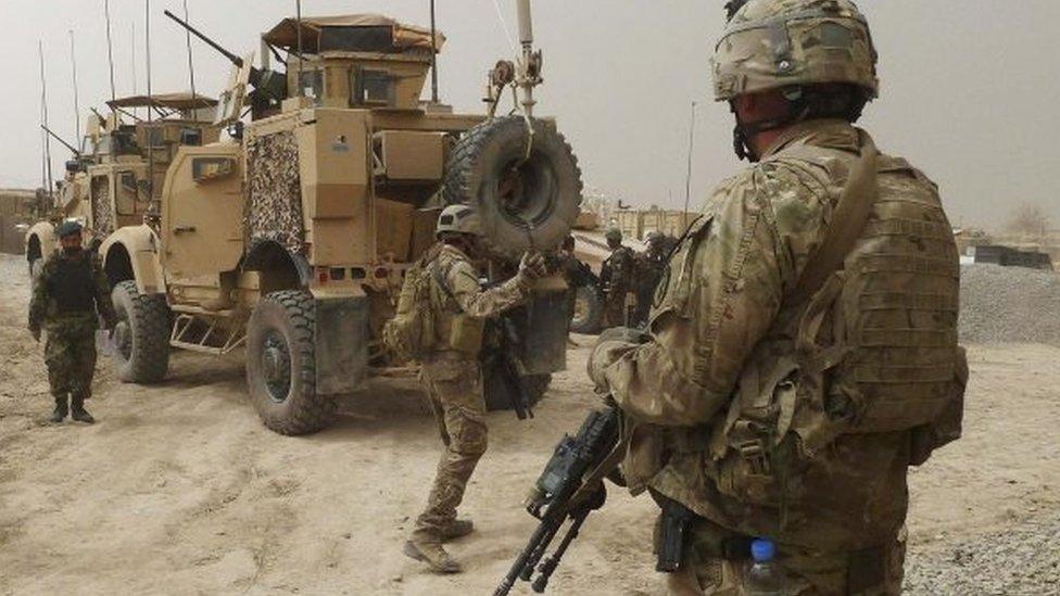 US soldiers (centre and right) and Afghan soldiers in Kandahar province, Afghanistan. File photo