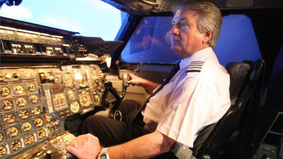 Mike Bannister in Concorde's cockpit