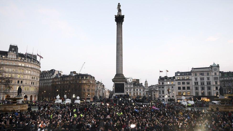 People in Trafalgar square