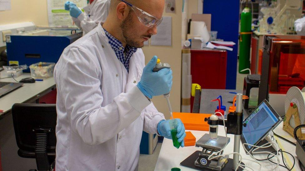 Alfredo ongaro working in the lab