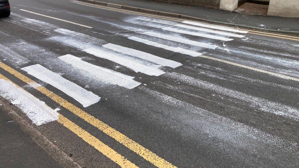 Paint on road