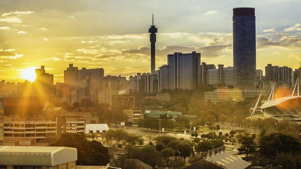 Johannesburg evening cityscape