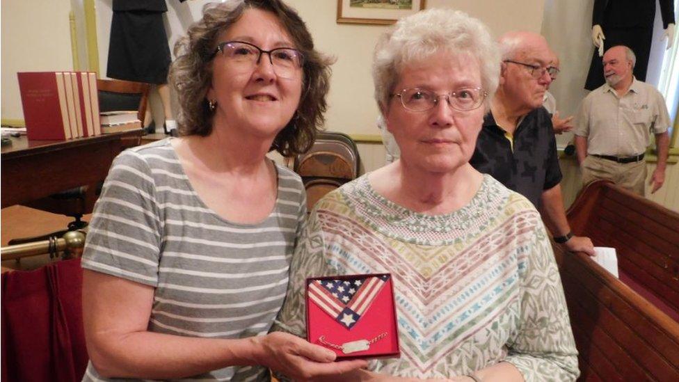 Nancy Shilling, right, was reunited with the bracelet