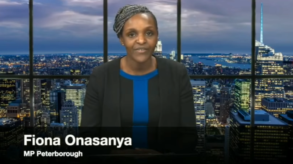 A still image from Fiona Onasanya's YouTube address