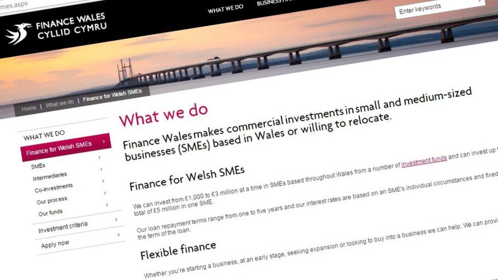 Finance Wales website