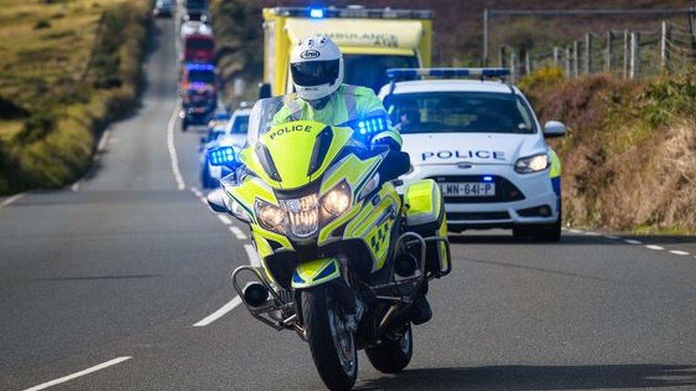 Police outrider leading the parade