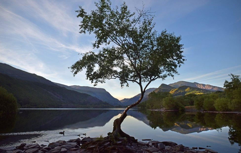 Lyn Padarn lake in Snowdonia, Gwynedd, north Wales