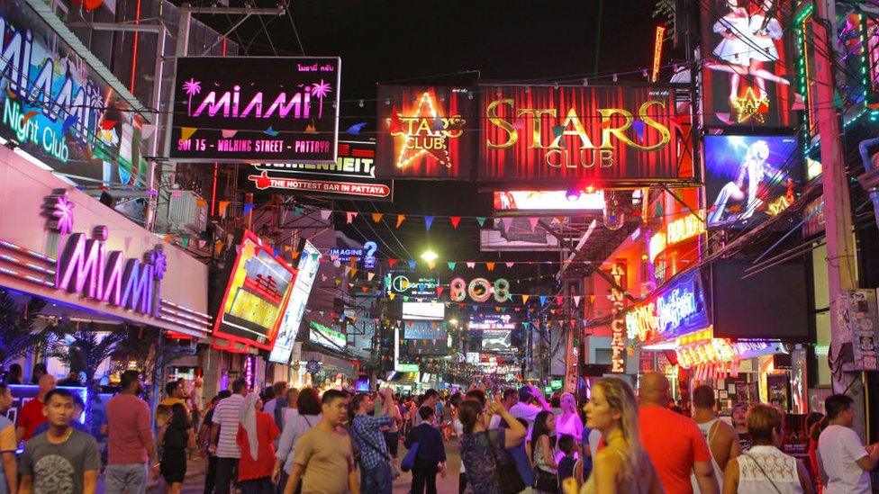 Night time scene in Pattaya, Thailand