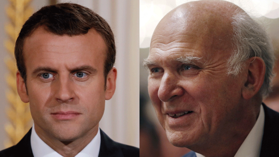 Emmanuel Macron and Vince Cable