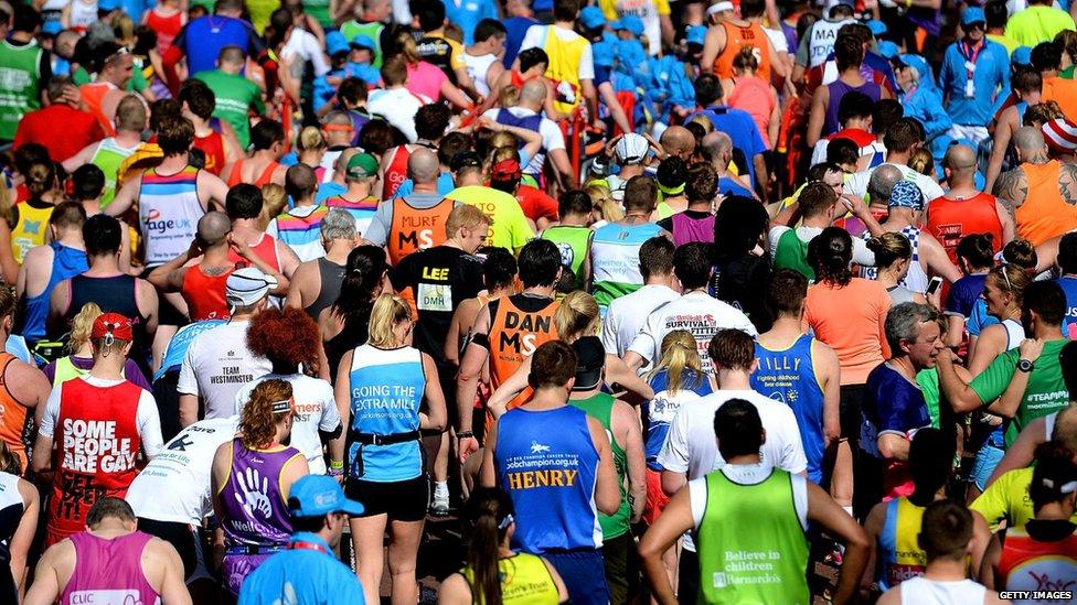 Runners in the Great North Run