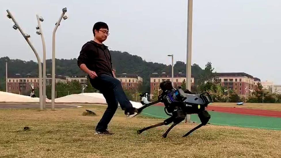 Robotic dog being tested