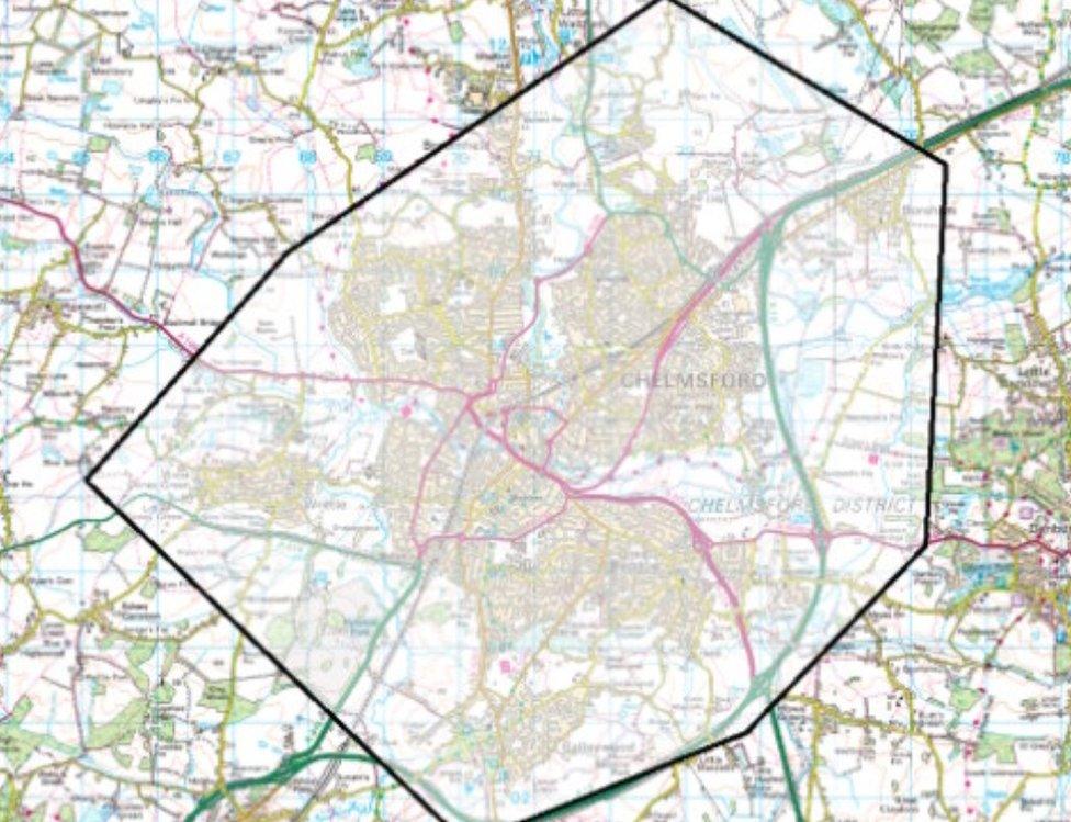 Map showing dispersal order area